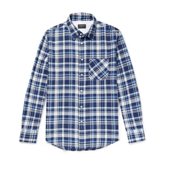 Rag & Bone Mens Fit 3 Beach checked‎ Herringbone Plaid Button-Up Shirt XXL - Picture 15 of 15